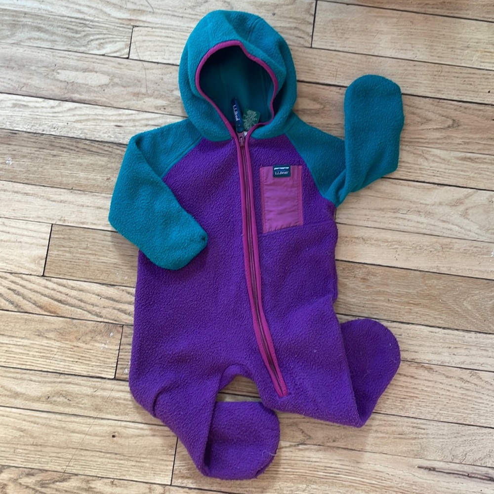 LL Bean Retropile Fleece Suit, 6-12M